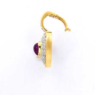 Rubinanhänger Herz aus 585 Gelb- und Weißgold mit Brillant, nachhaltiger second hand Schmuck perfekt aufgearbeitet