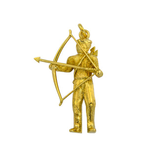 Anhänger Bogenschütze aus 585 Gelbgold, nachhaltiger second hand Schmuck perfekt aufgearbeitet