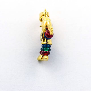 Anhänger Clown aus 750 Gelb- und Weißgold mit Achat, nachhaltiger second hand Schmuck perfekt aufgearbeitet
