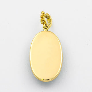An-/Einhänger aus 585 Gelbgold mit Chrysopras, hochwertiger second hand Schmuck perfekt aufgearbeitet