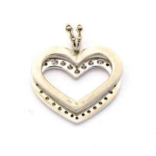 An-/Einhänger Herz aus 585 Weißgold, nachhaltiger second hand Schmuck perfekt aufgearbeitet