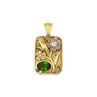 Anhänger aus 585 Gelb- und Weißgold mit Brillant und Diamant, nachhaltiger second hand Schmuck perfekt aufgearbeitet