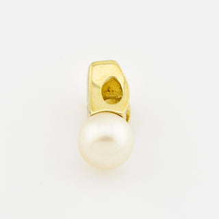 Perlenanhänger aus 585 Gelb- und Weißgold mit Brillant, nachhaltiger second hand Schmuck perfekt aufgearbeitet