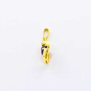 Anhänger aus 585 Gelbgold mit Amethyst, nachhaltiger second hand Schmuck perfekt aufgearbeitet