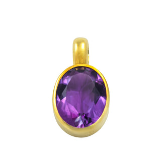 Anhänger aus 585 Gelbgold mit Amethyst, nachhaltiger second hand Schmuck perfekt aufgearbeitet