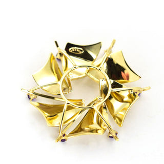 Anhänger aus 585 Gelbgold mit Amethyst, nachhaltiger second hand Schmuck perfekt aufgearbeitet