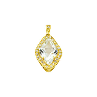 Anhänger aus 585 Gelbgold mit Aquamarin und Brillant, nachhaltiger second-hand Schmuck perfekt aufgearbeitet
