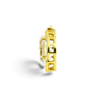 Anhänger aus 585 Gelbgold mit Aquamarin und Brillant, nachhaltiger second-hand Schmuck perfekt aufgearbeitet