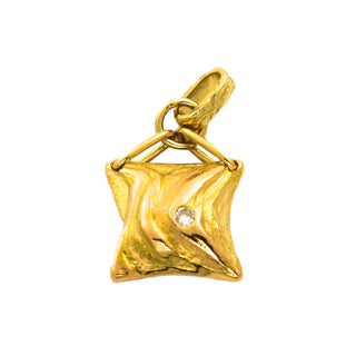 Anhänger aus 750 Gelbgold mit Brillant, nachhaltiger second hand Schmuck perfekt aufgearbeitet