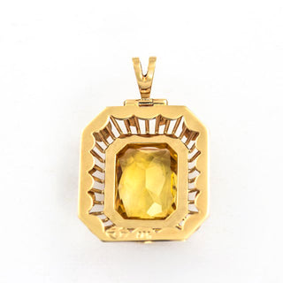 Anhänger aus 585 Gelbgold mit Citrin, nachhaltiger second hand Schmuck perfekt aufgearbeitet