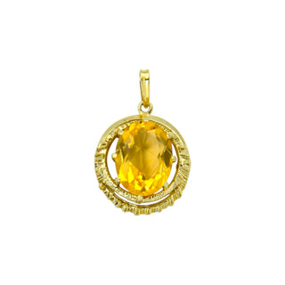 Anhänger aus 585 Gelbgold mit Citrin, nachhaltiger second hand Schmuck perfekt aufgearbeitet