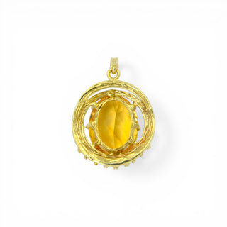 Anhänger aus 585 Gelbgold mit Citrin, nachhaltiger second hand Schmuck perfekt aufgearbeitet