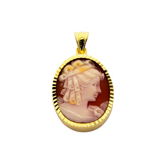 Anhänger aus 585 Gelbgold mit Kamee/Gemme, nachhaltiger second hand Schmuck perfekt aufgearbeitet