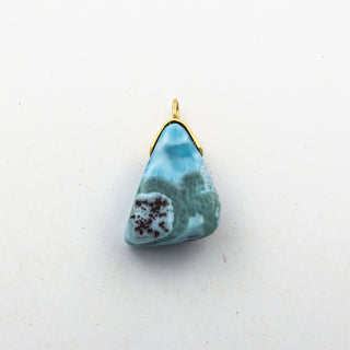 Anhänger aus 750 Gelbgold mit Larimar, nachhaltiger second hand Schmuck perfekt aufgearbeitet
