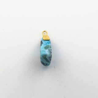 Anhänger aus 750 Gelbgold mit Larimar, nachhaltiger second hand Schmuck perfekt aufgearbeitet