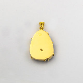 Anhänger aus 585 Gelbgold mit Opal und Brillant, nachhaltiger second hand Schmuck perfekt aufgearbeitet