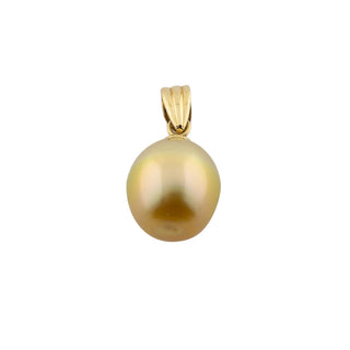 Kettenanhänger aus 585 Gelbgold mit Perle, hochwertiger second hand Schmuck perfekt aufgearbeitet