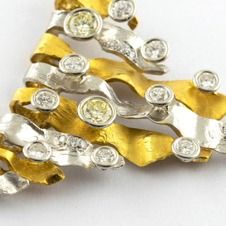 Brillantanhänger aus 585 Gelbgold und Platin, hochwertiger second hand Schmuck perfekt aufgearbeitet