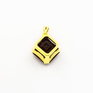 Anhänger aus 585 Gelbgold mit Rauchquarz, nachhaltiger second hand Schmuck perfekt aufgearbeitet