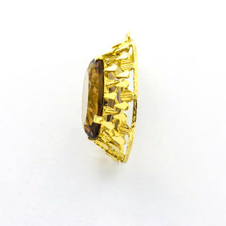 Anhänger aus 585 Gelbgold mit Rauchquarz, nachhaltiger second hand Schmuck perfekt aufgearbeitet