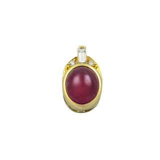 Rubinanhänger aus 585 Gelbgold mit Diamant und Brillant, nachhaltiger second hand Schmuck perfekt aufgearbeitet
