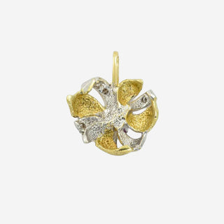 Rubinanhänger aus 585 Gelbgold mit Diamant, nachhaltiger second hand Schmuck perfekt aufgearbeitet