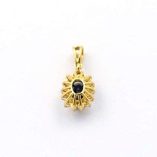 Saphiranhänger aus 750 Gelbgold mit Brillant, nachhaltiger second hand Schmuck perfekt aufgearbeitet