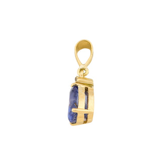 Saphiranhänger aus 585 Gelbgold mit Brillant, nachhaltiger second-hand Schmuck perfekt aufgearbeitet