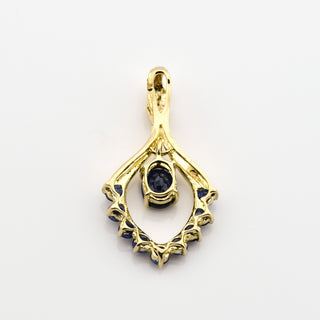Saphiranhänger aus 585 Gelbgold, nachhaltiger second hand Schmuck perfekt aufgearbeitet