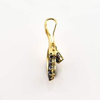 Saphiranhänger aus 585 Gelbgold, nachhaltiger second hand Schmuck perfekt aufgearbeitet