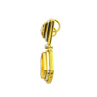 Anhänger aus 750 Gelb- und Weißgold mit Citrin und Brillant, nachhaltiger second hand Schmuck perfekt aufgearbeitet