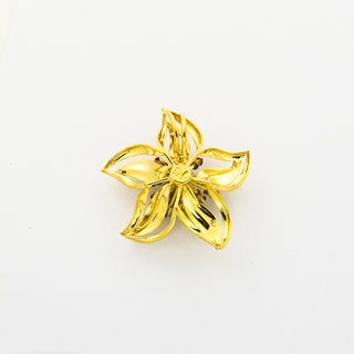Anhänger aus 750 Gelb- und Weißgold mit Saphir und Rubin, nachhaltiger second hand Schmuck perfekt aufgearbeitet