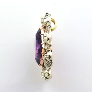 Anhänger aus 333 Gold/Silber mit Amethyst und Diamant, nachhaltiger second hand Schmuck perfekt aufgearbeitet