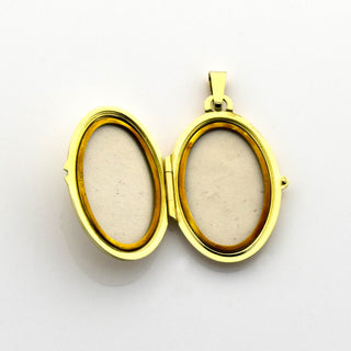 Anhänger/Medaillon aus 585 Gelb- und Weißgold mit Saphir, nachhaltiger second hand Schmuck perfekt aufgearbeitet