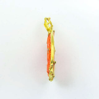 Korallenanhänger Phoenix aus 750 Gelbgold mit Brillant, nachhaltiger second hand Schmuck perfekt aufgearbeitet