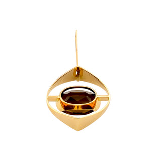 Anhänger aus 585 Roségold mit Rauchquarz, nachhaltiger second hand Schmuck perfekt aufgearbeitet