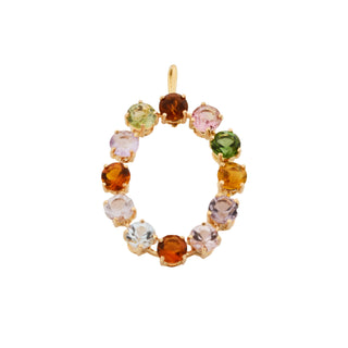 Anhänger aus 585 Rotgold mit Turmalin, Citrin und Quarz, nachhaltiger second hand Schmuck perfekt aufgearbeitet