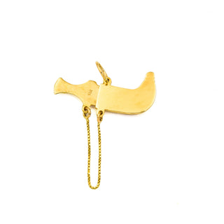 Anhänger Schwert aus 750 Gelbgold, nachhaltiger second hand Schmuck perfekt aufgearbeitet