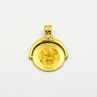 Kettenanhänger Waage aus 585 Gelbgold, nachhaltiger second hand Schmuck perfekt aufgearbeitet