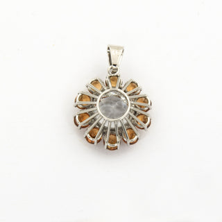 Anhänger aus 585 Weißgold mit Bergkristall und Zirkon, nachhaltiger second hand Schmuck perfekt aufgearbeitet