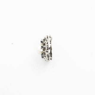Anhänger aus 585 Weißgold mit Perle und Saphir, nachhaltiger second hand Schmuck perfekt aufgearbeitet