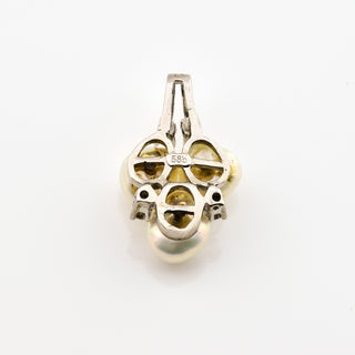 Perlenanhänger aus 585 Weißgold mit Brillant, nachhaltiger second hand Schmuck perfekt aufgearbeitet