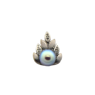 Perlenanhänger aus 585 Weißgold mit Diamant, nachhaltiger second hand Schmuck perfekt aufgearbeitet