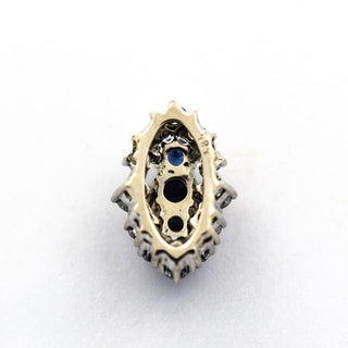 Saphiranhänger aus 585 Weißgold mit Brillant, nachhaltiger second hand Schmuck perfekt aufgearbeitet