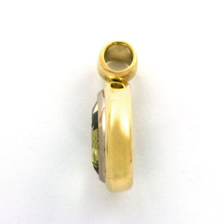 Anhänger aus 585 Gelb- und Weißgold mit Prasiolith, nachhaltiger second hand Schmuck perfekt aufgearbeitet