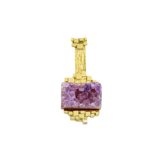 Anhänger aus 585 Gelbgold mit Amethyst, nachhaltiger second hand Schmuck perfekt aufgearbeitet