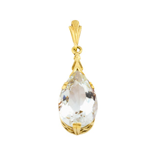 Anhänger aus 585 Gelbgold mit Aquamarin, nachhaltiger second hand Schmuck perfekt aufgearbeitet
