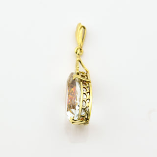 Anhänger aus 585 Gelbgold mit Aquamarin, nachhaltiger second hand Schmuck perfekt aufgearbeitet