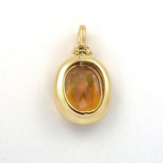 Anhänger aus 750 Gelbgold mit Citrin, nachhaltiger second hand Schmuck perfekt aufgearbeitet