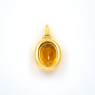 Anhänger aus 750 Gelbgold mit Citrin, nachhaltiger second hand Schmuck perfekt aufgearbeitet